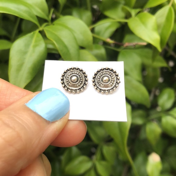 Silver Boho Tribal Earrings - Picture 5 of 5